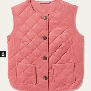 Boden quilted vest - fine waled corduroy dusty rose